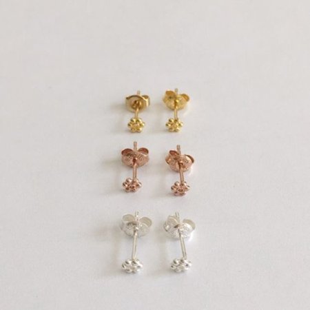 (silver925) dot flower earring