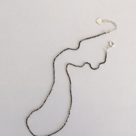 (silver925) black cutting necklace