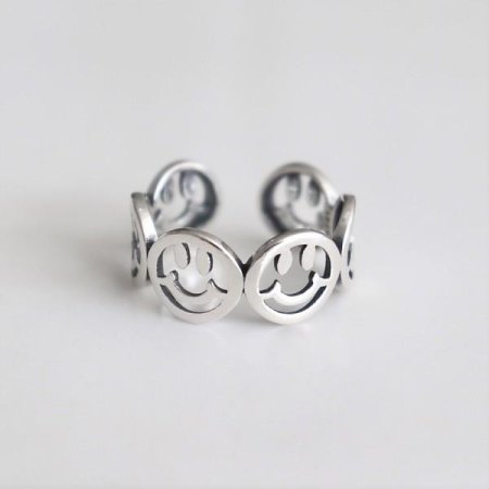 Silver925 Antique smile band ring