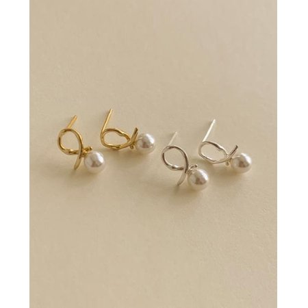 (925 Silver) Lip pearl earrings E 176