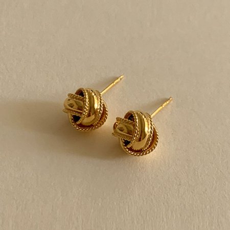 (925 Silver) Gold bold pearl earrings E 118